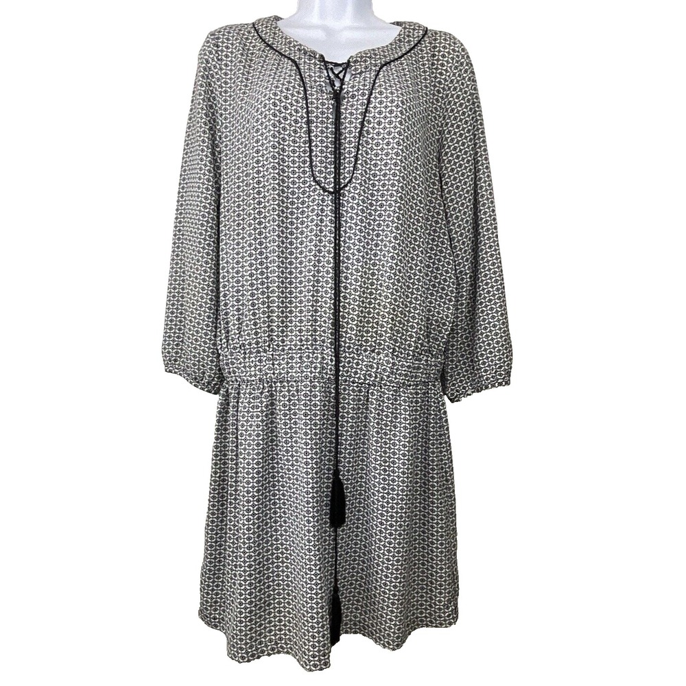 Womens Geometric Tunic Size M Boho Hippie Tassels Gypsy‎ Peasant Oversized